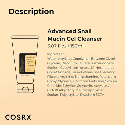 Cosrx Advanced Snail Mucin Gel Cleanser 150 Ml
