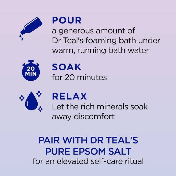 Dr Teal's Foaming Bath With Pure Epsom Salt Sleep Bath With Melatonin & Essential Oils 34 FL OZ
