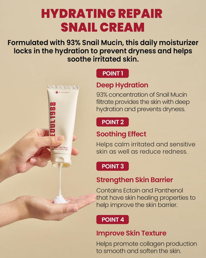 K-SECRET Seoul 1988 Cream Snail Mucin 93% + Rice 100 Ml