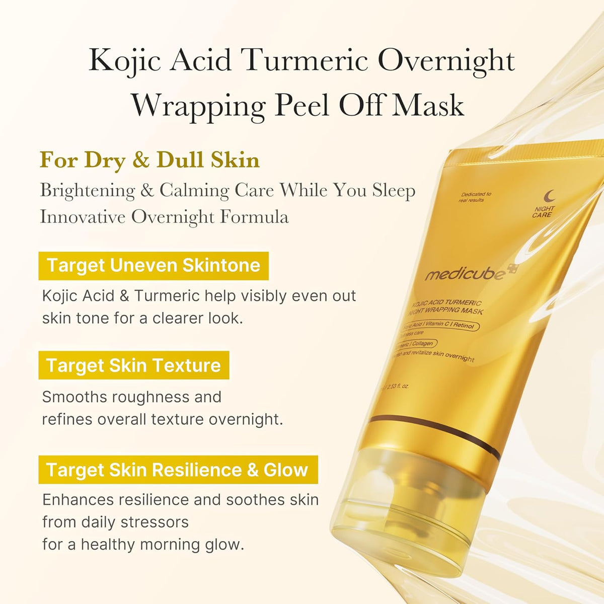 Medicube Kojic Acid Turmeric Night Wrapping Mask -75ml/2.53OZ