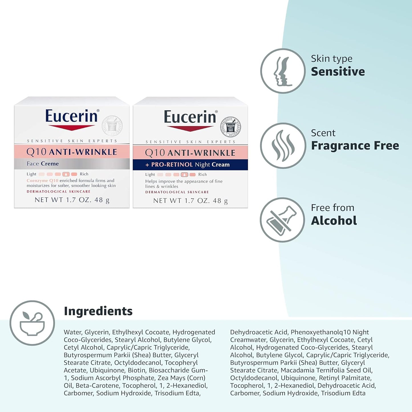 Eucerin - Q10 Revitalize Night Cream Fragrance Free 1.7 fl oz (48 g)