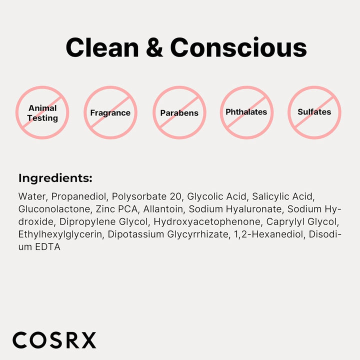 COSRX AHA 2% BHA 2% Blemish Treatment Serum, 60+ Pure Cotton Balls