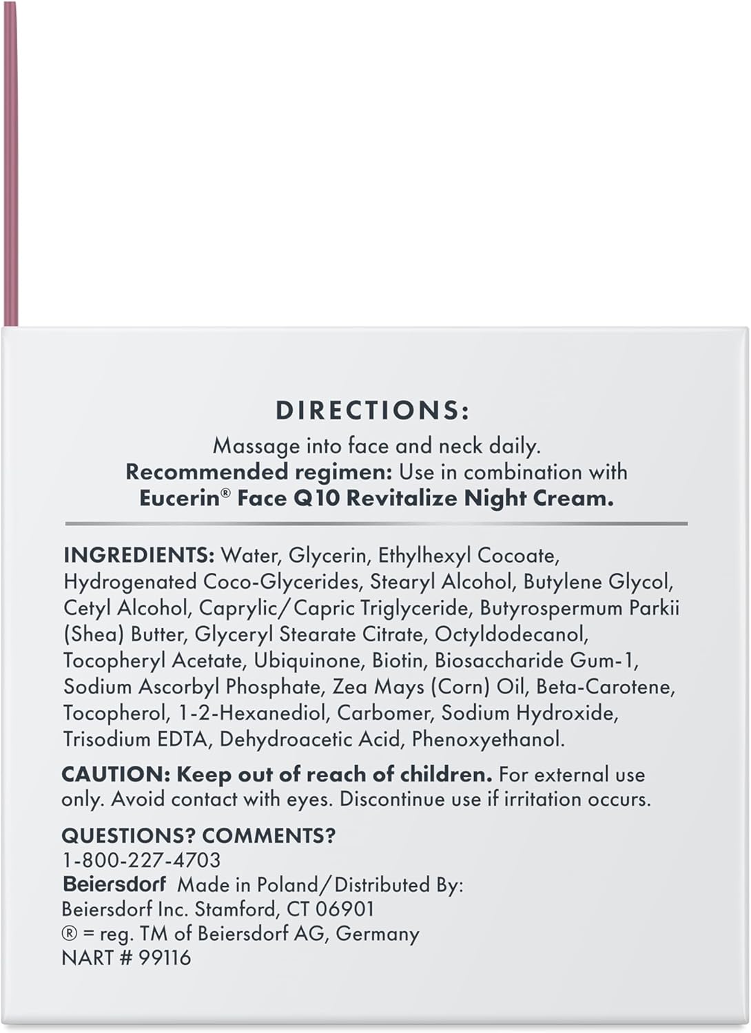 Eucerin Q10 Smoothing Face Cream for Dry Skin, 48g
