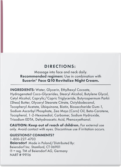 Eucerin Q10 Smoothing Face Cream for Dry Skin, 48g