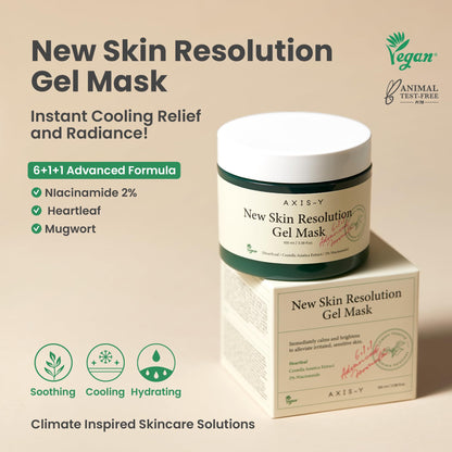 AXIS-Y New Skin Resolution Gel Mask Mugwort with 2% Niacinamide 100ml