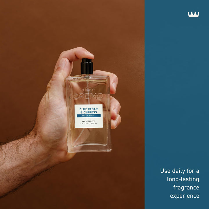 Cremo Cologne for Men - Blue Cedar & Cypress 3.4 Oz
