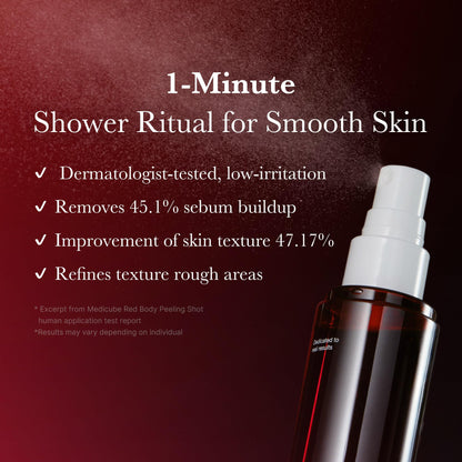 Medicube Red Acne Body Peeling Shot, AHA + BHA Exfoliating Body Spray 110g
