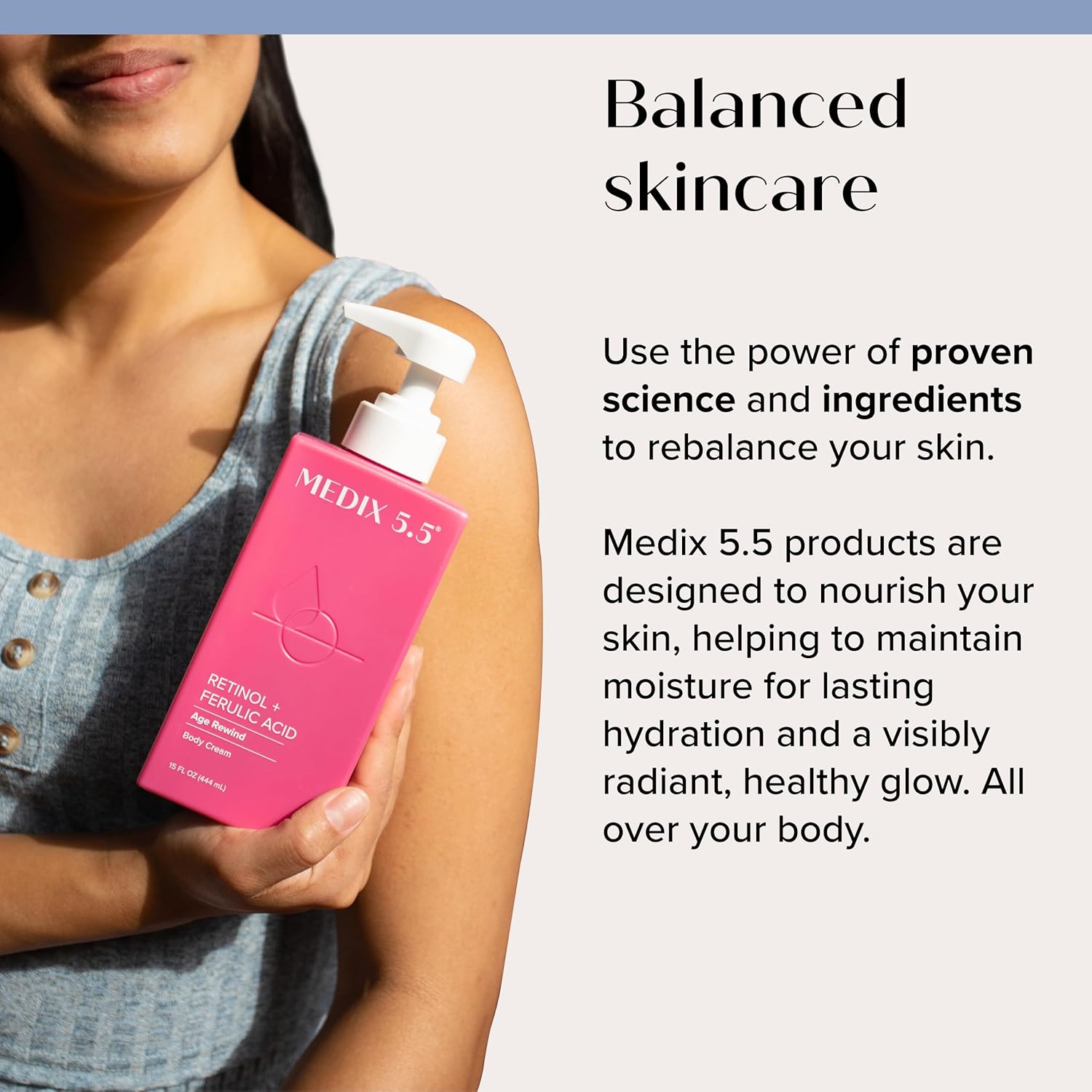 Medix 5.5 Retinol Body Lotion Firming Moisturizer | Crepey Skincare Treatment 15 Fl Oz / 444 ml