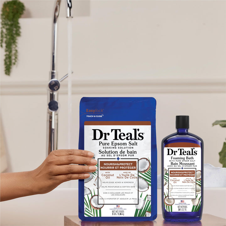 Dr. Teal's Coconut Oil Foaming Bath with Pure Epsom Salt Nourish & Protect 34 oz