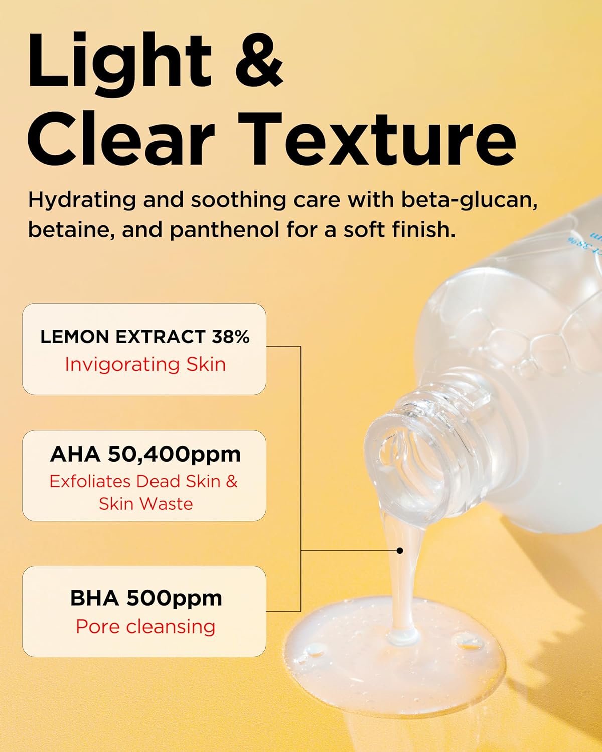 TOCOBO AHA BHA Lemon Facial Toner 5.07 fl oz / 150 ml