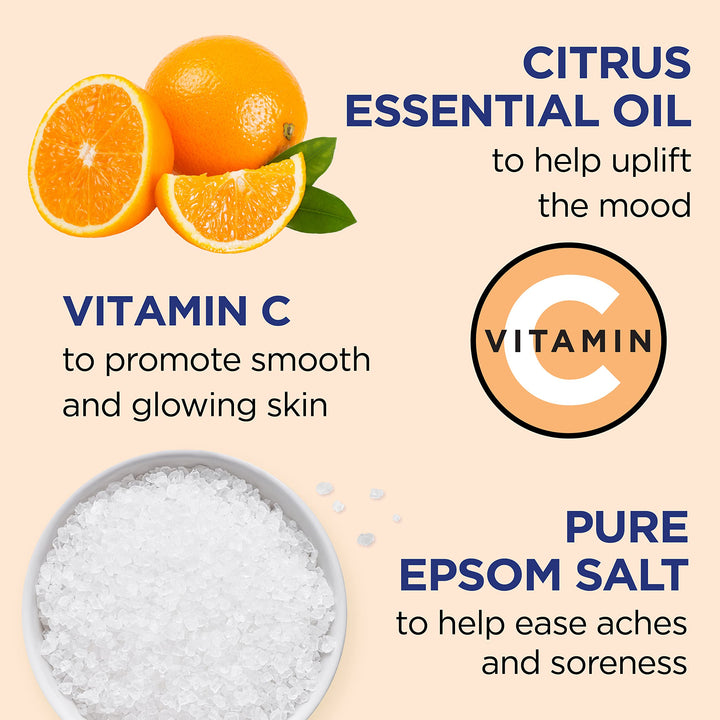 Dr Teal's Glow & Radiance with Vitamin C & Citrus Essential Oils Pure Epsom Salt Soaking Solution 3 LB