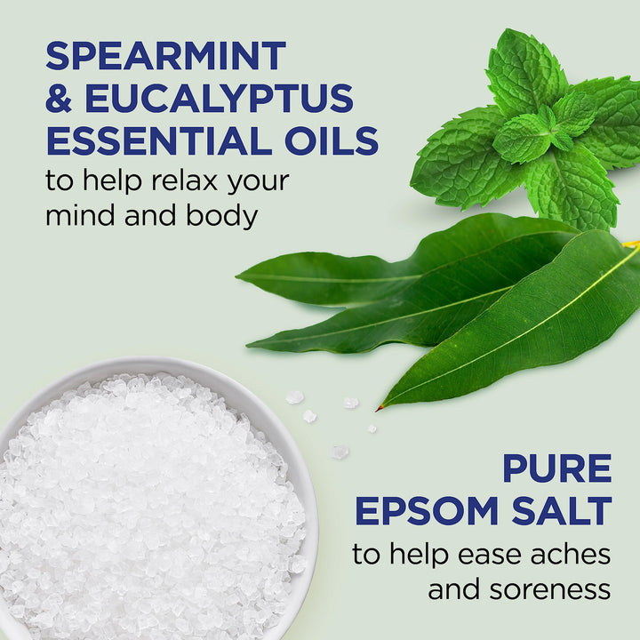 Dr Teal's Foaming Bath with Pure Epsom Salt, Relax & Relief with Eucalyptus & Spearmint, 34 fl oz