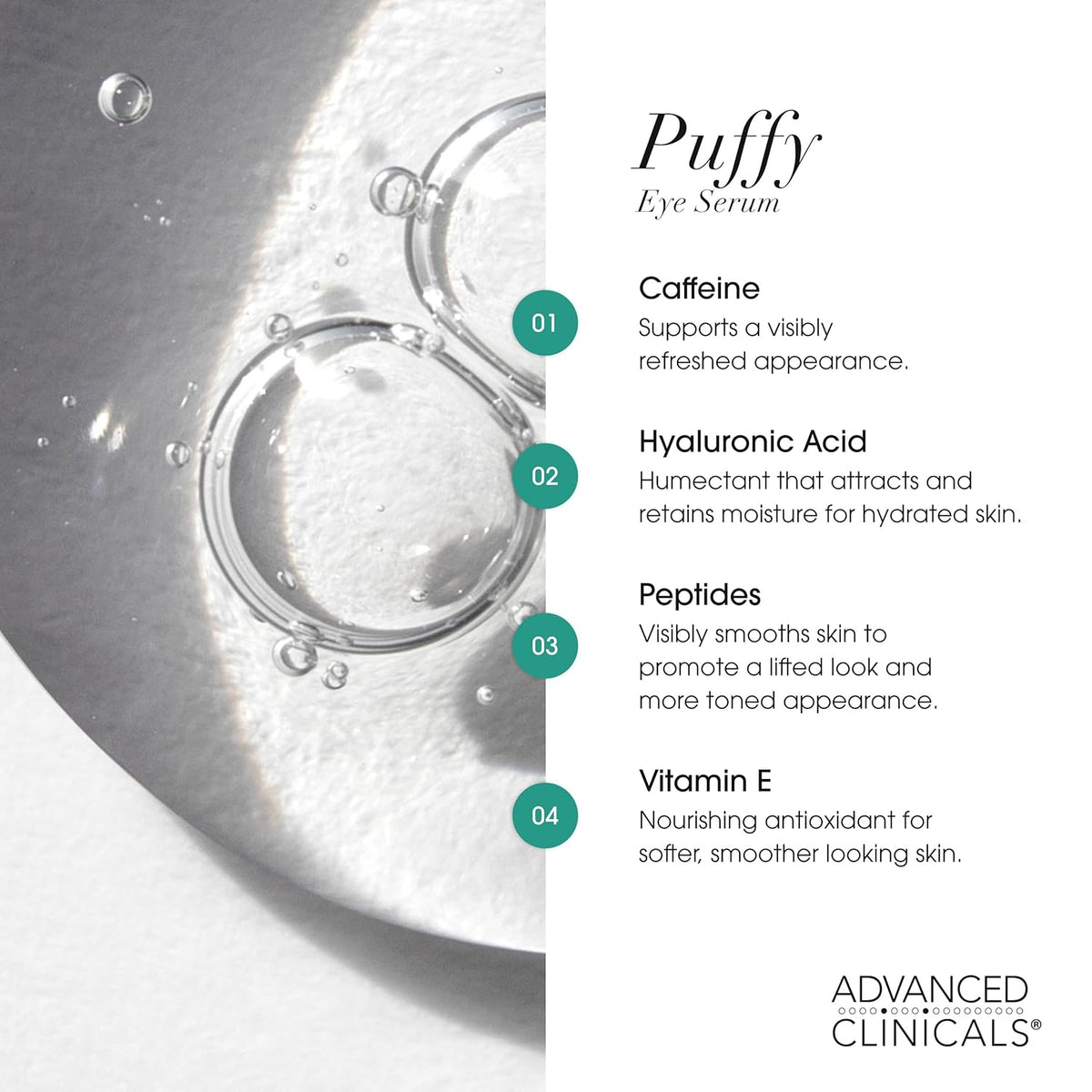 Advanced Clinicals, Puffy Eye Serum, Professional Correction Serum, 1.75 fl oz (52 ml)