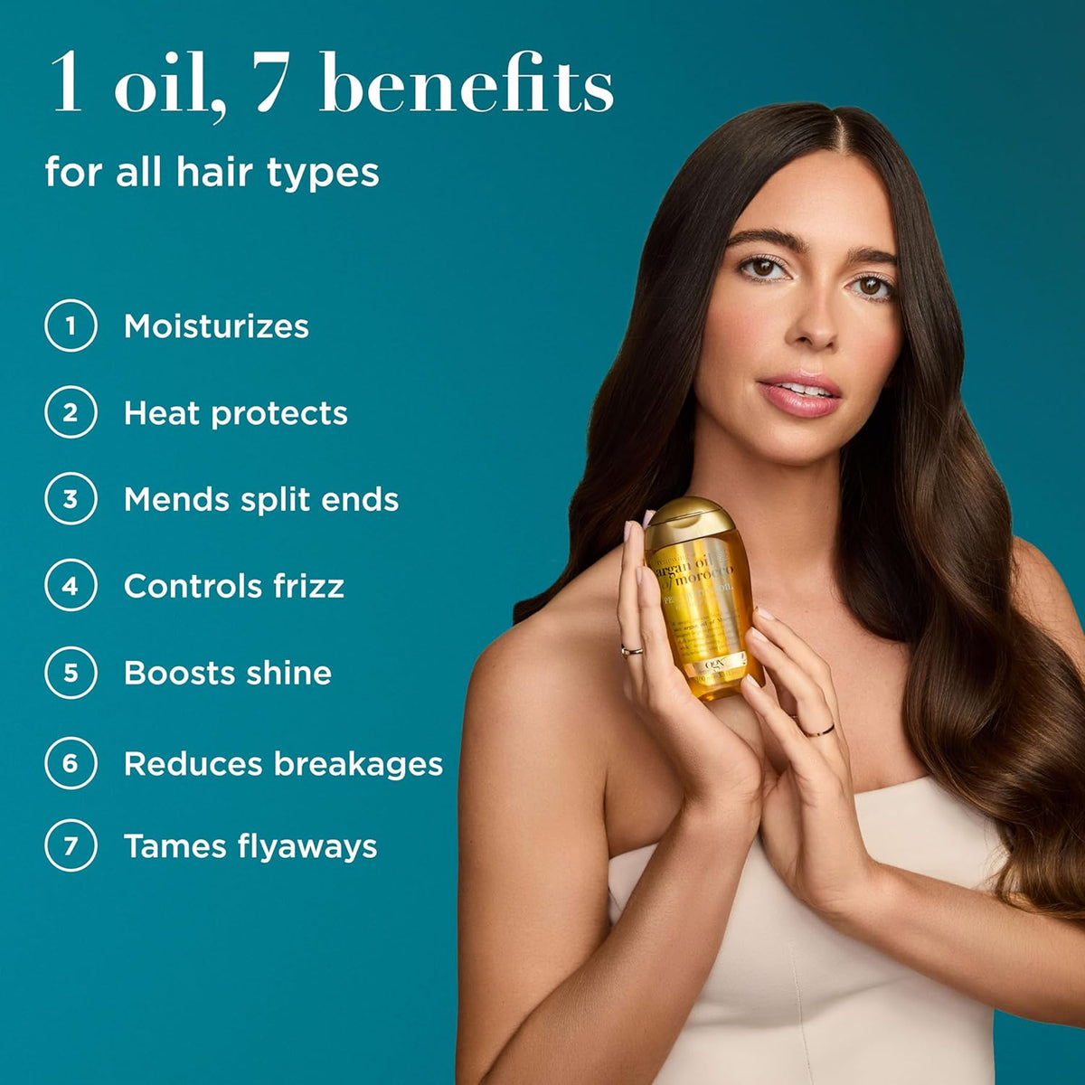 OGX Hair Oil, Renewing+ Argan Oil Of Morocco, Penetrating Oil, All Hair Types, 100 Ml