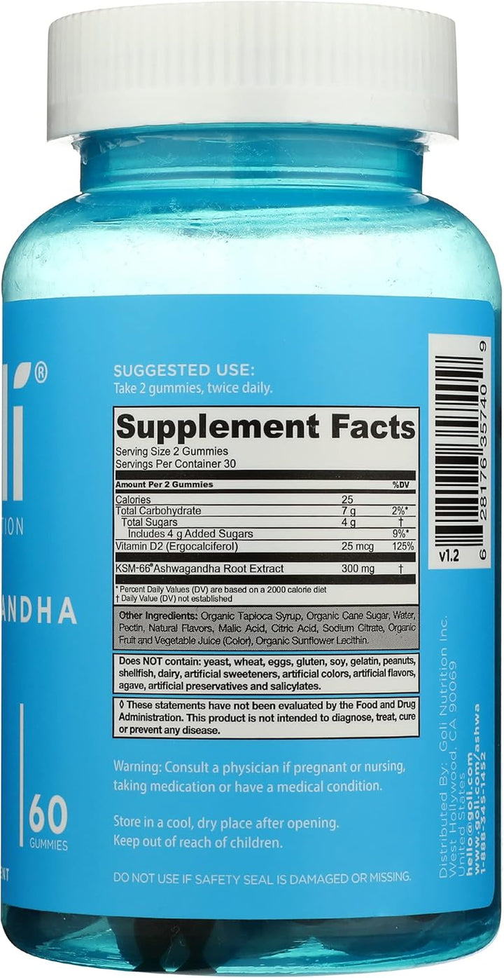 Goli Nutrition Ashwagandha Mixed Berry Dietary Supplement 60 Gummies