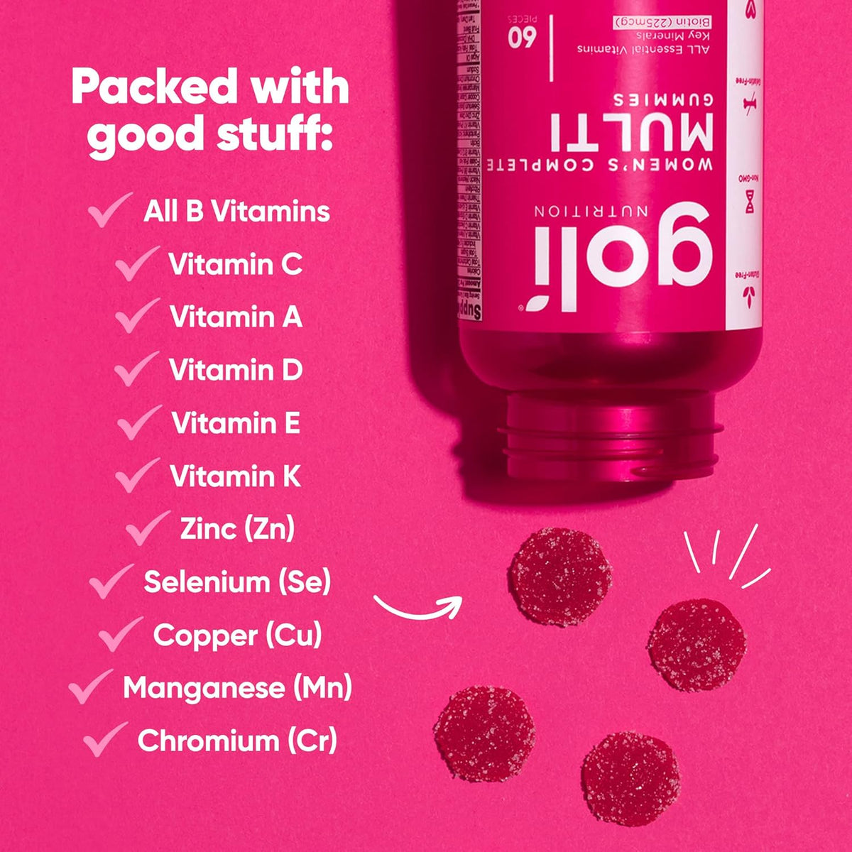 Goli Women’s Complete Multi – Essential Vitamins & Minerals, 60 Gummies