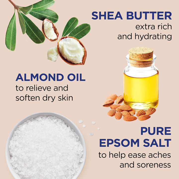 Dr Teal's Epsom Salt Magnesium Soaking Solution, Soften & Moisturize with Shea Butter & Almond Oil, 3 lbs
