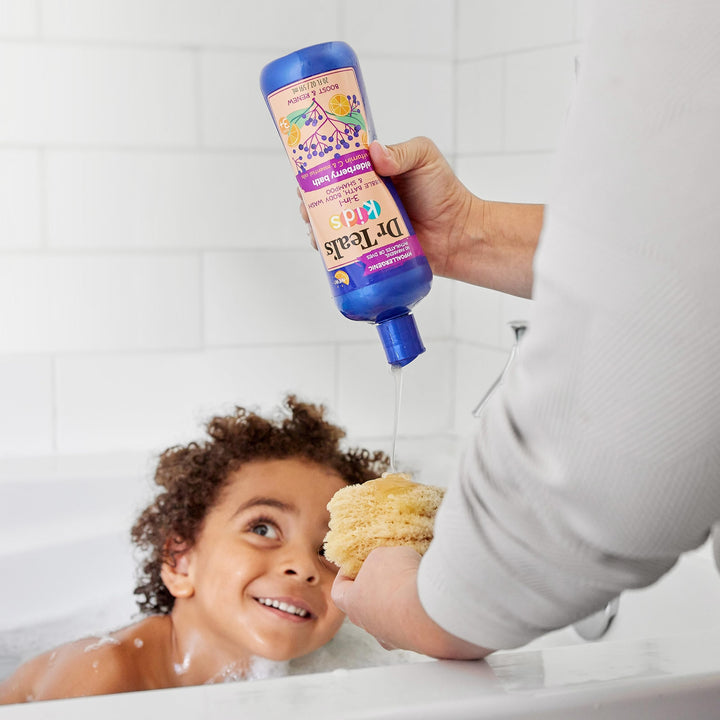 Dr Teal's Kids 3-in-1 Elderberry Bath: Bubble Bath, Body Wash & Shampoo, 20 fl oz.