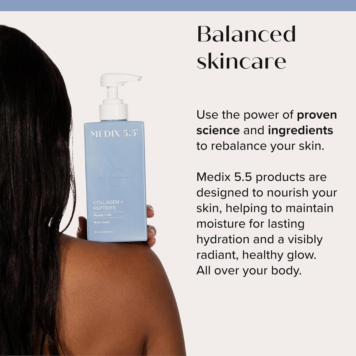 MEDIX 5.5 Collagen Cream Skin Care Face Lotion & Body Lotion For Dry Skin 15 Fl Oz / 444 ml