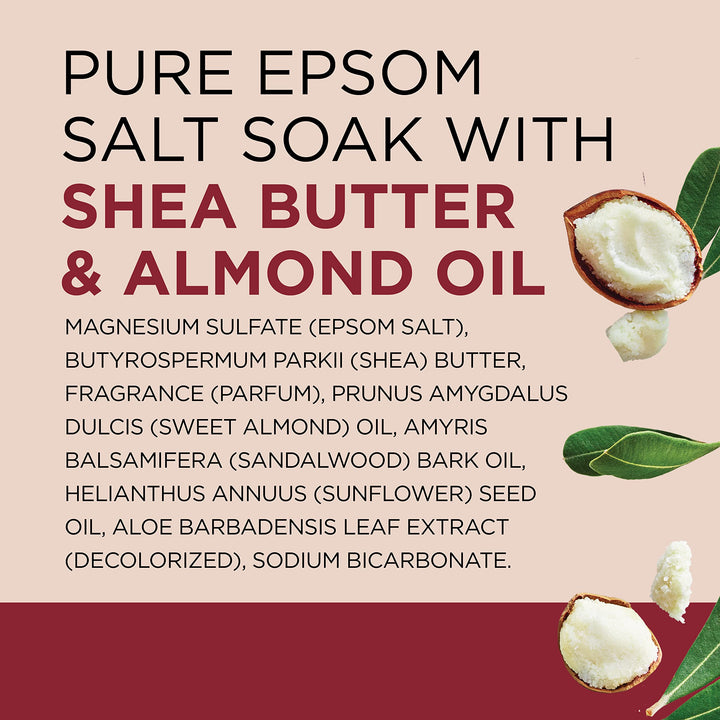Dr Teal's Epsom Salt Magnesium Soaking Solution, Soften & Moisturize with Shea Butter & Almond Oil, 3 lbs