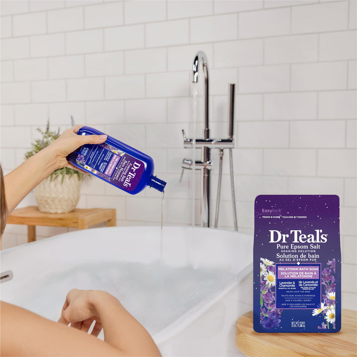 Dr Teal's Foaming Bath With Pure Epsom Salt Sleep Bath With Melatonin & Essential Oils 34 FL OZ