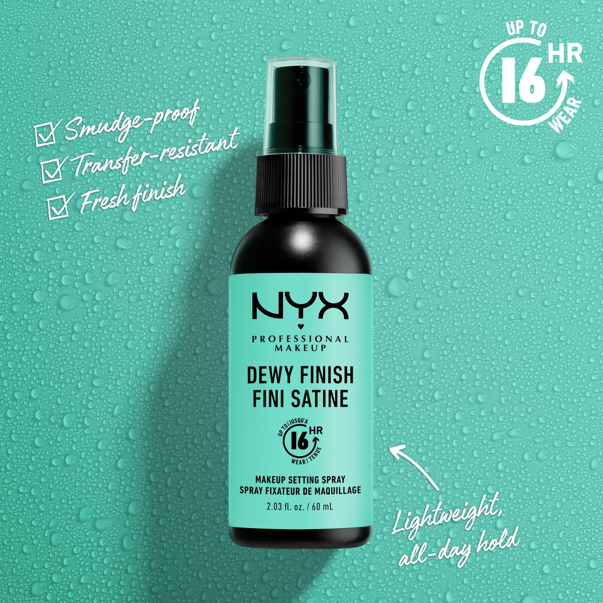 NYX Professional Long Lasting Setting Spray Dewy Finish 60ml