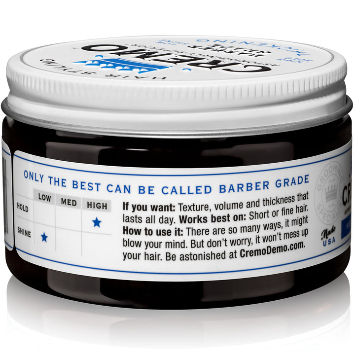 Cremo Mens Hair Paste High Hold and Low Shine 4 Oz