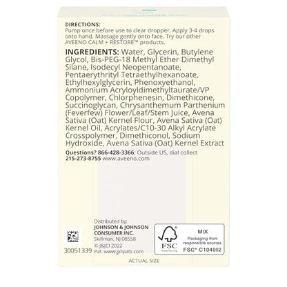 Aveeno Calm + Restore Triple Oat Serum Fragrance-Free