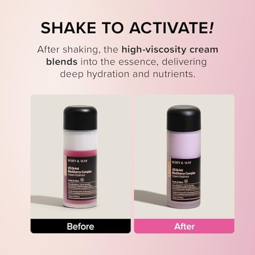 Mary&May Vegan Blackberry Complex Cream Essence - Intense Hydrating & Soothing Face Essence 140ml