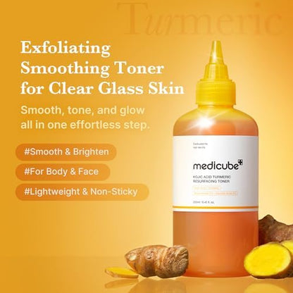 medicube Kojic Acid Turmeric Smoothing Toner for Face & Body 8.45 fl.oz