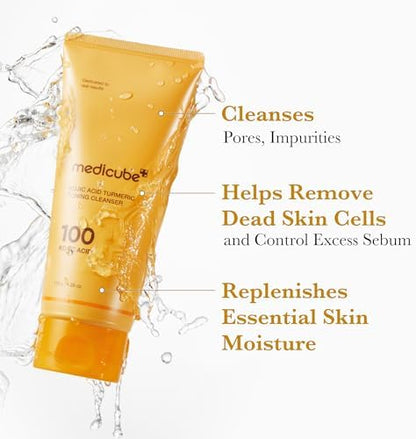 Medicube Facial Cleanser Kojic Acid Turmeric Whip Cleanser 4.23 oz