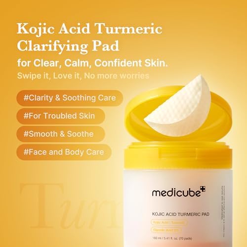 Medicube Toner Pads Kojic Acid Turmeric Clarifying Toner Pad for Troubled Skin 70 Pads