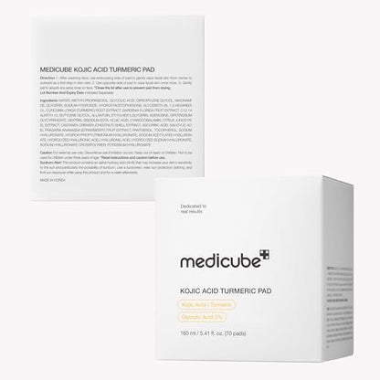 Medicube Toner Pads Kojic Acid Turmeric Clarifying Toner Pad for Troubled Skin 70 Pads