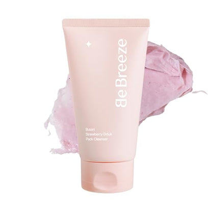 BeBreeze Busan Strawberry Dduk Pack Cleanser – 3-in-1 Korean Pack & Foam Wash with Rice & Strawberry Powder 4.23 oz