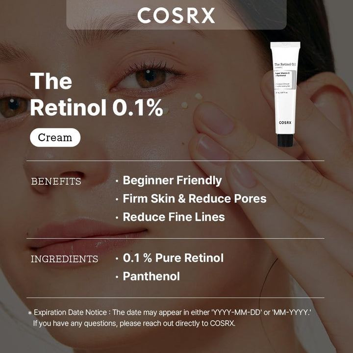 COSRX Retinol 0.1% Cream, 0.67 Oz, Anti-aging Eye And Neck Cream