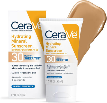 CeraVe Tinted Hydrating Mineral Sunscreen SPF 30