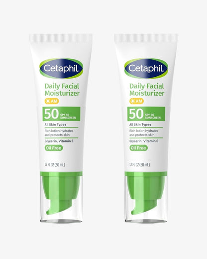 Cetaphil Daily Facial Moisturizer SPF 50 50ml (1.7 fl oz) – Pack of Two