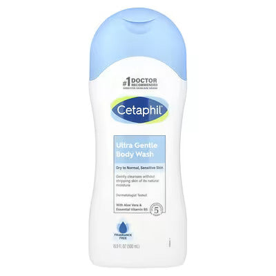 Cetaphil Ultra Gentle Refreshing Body Wash Fragrance Free 16.9oz (500 ml)
