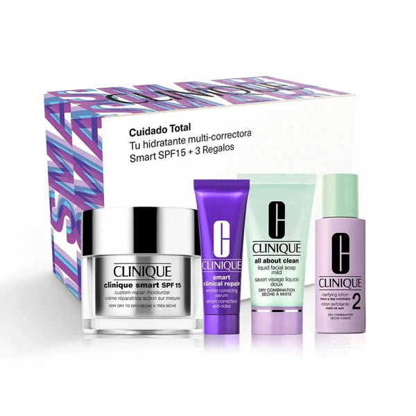Clinique Set Smart SPF 15 Mixtas 50ml + Smart Serum 10ml + AA Facial Soap 30ml + Locion 2 de 30ml