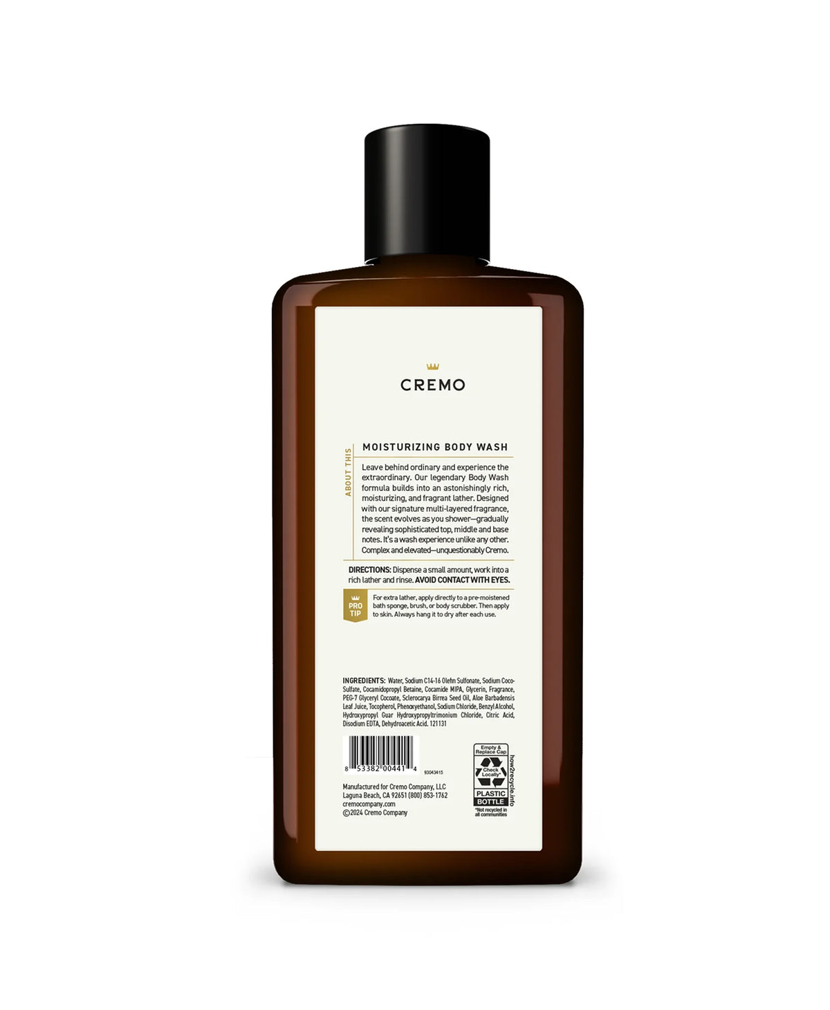 Cremo Inc Blue Cedar & Cyprus Moisturizing Body Wash 16oz