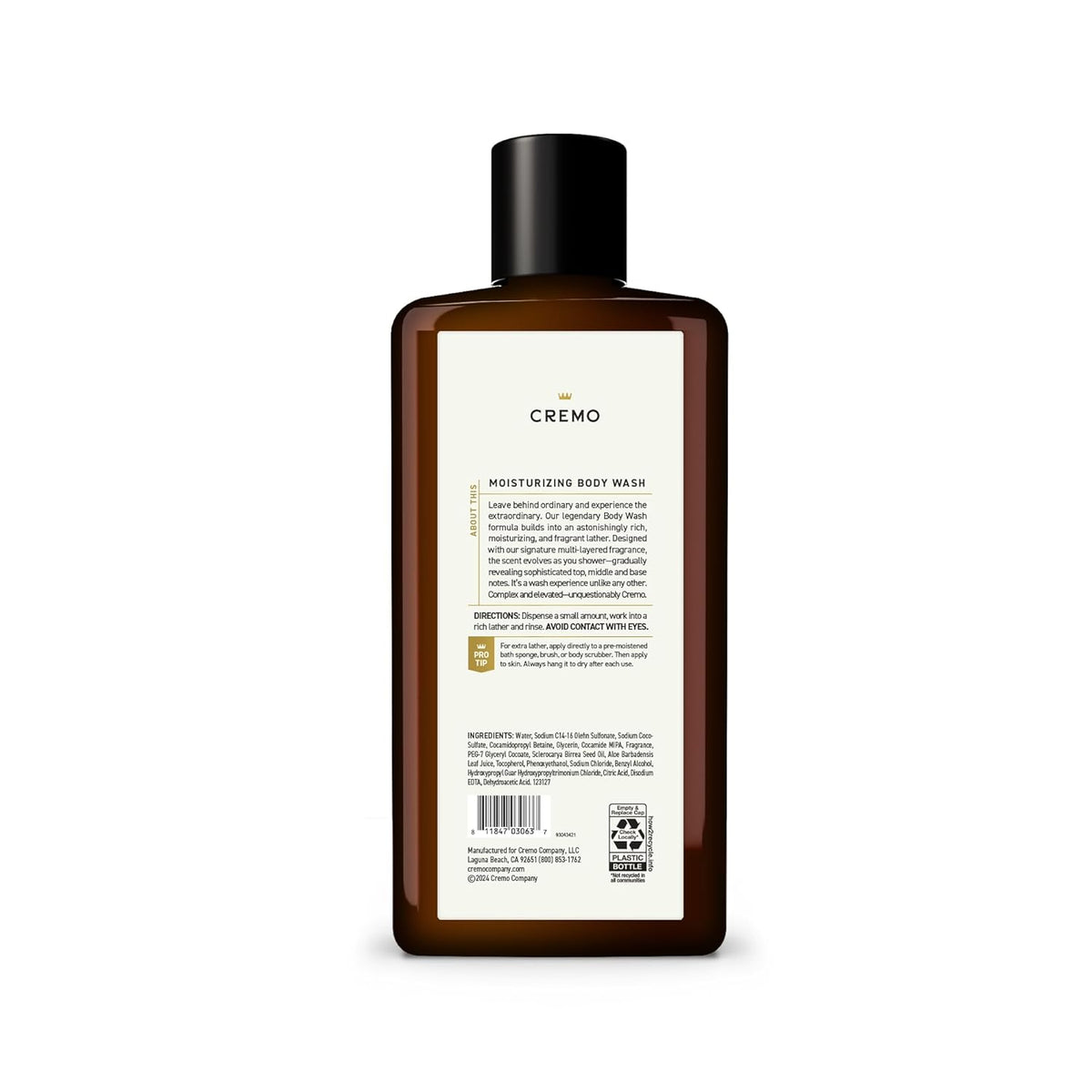 Cremo Silver Water & Birch Body Wash 16 Oz