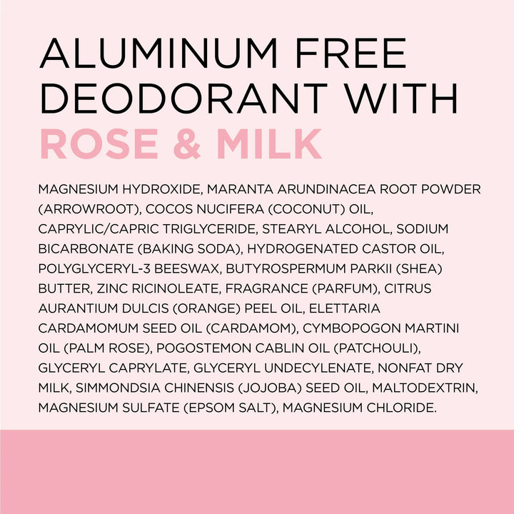 Dr Teal's Aluminum Free Deodorant, Rose & Milk with Essential Oils, 2.65 oz