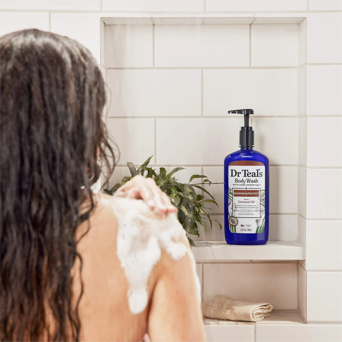Dr Teal's Body Wash, Nourish & Protect with Coconut Oil, 24 fl oz