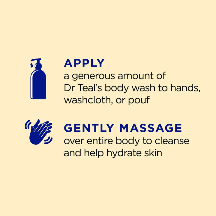 Dr Teal's Body Wash with Prebiotic Lemon Balm and Essential Oil Blend, 24 fl oz