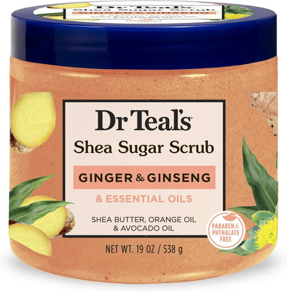 Dr Teal's Shea Sugar Body Scrub With Ginger, Ginseng & Essential Oils 19 oz