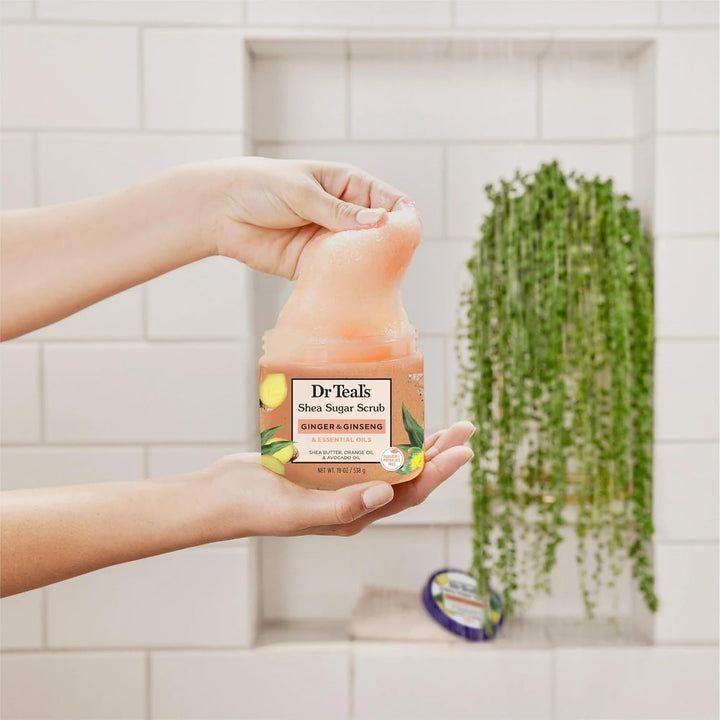 Dr Teal's Shea Sugar Body Scrub With Ginger, Ginseng & Essential Oils 19 oz