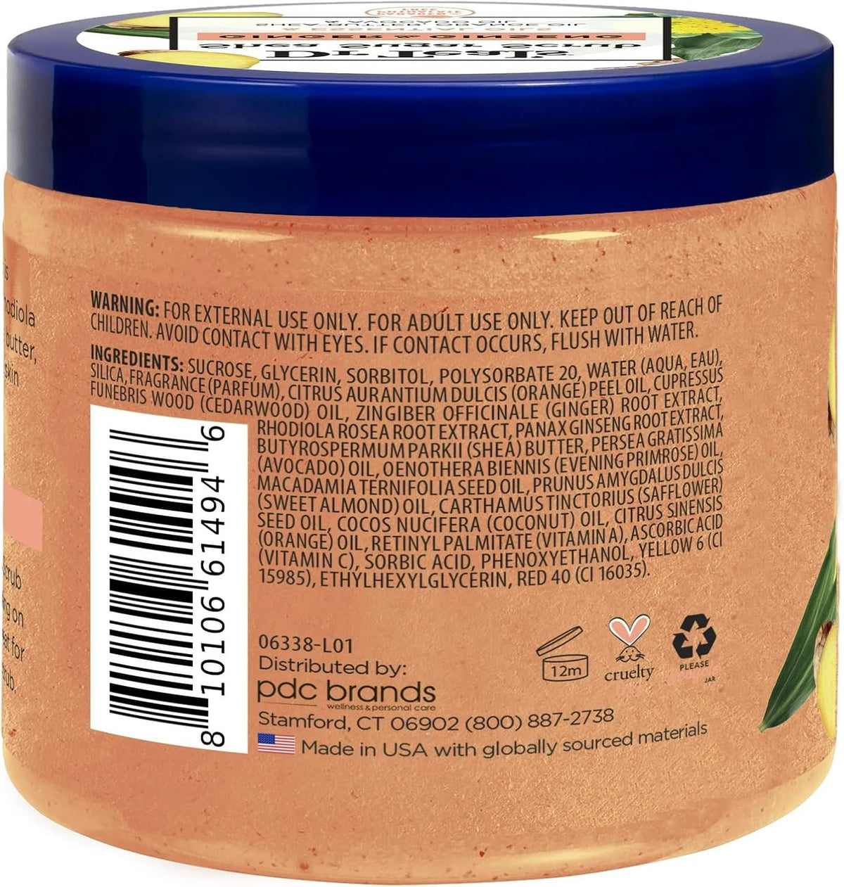 Dr Teal's Shea Sugar Body Scrub With Ginger, Ginseng & Essential Oils 19 oz