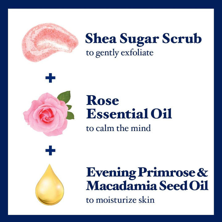 Dr Teal's Shea Sugar Body Scrub, Rose with Essential Oil, 19 oz