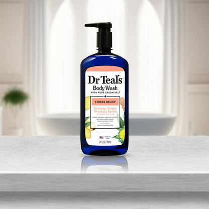 Dr Teal's Stress Relief Body Wash with Ginger, Ginseng & Rhodiola Rosea, 24 fl oz