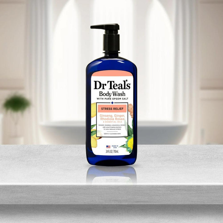 Dr Teal's Stress Relief Body Wash with Ginger, Ginseng & Rhodiola Rosea, 24 fl oz